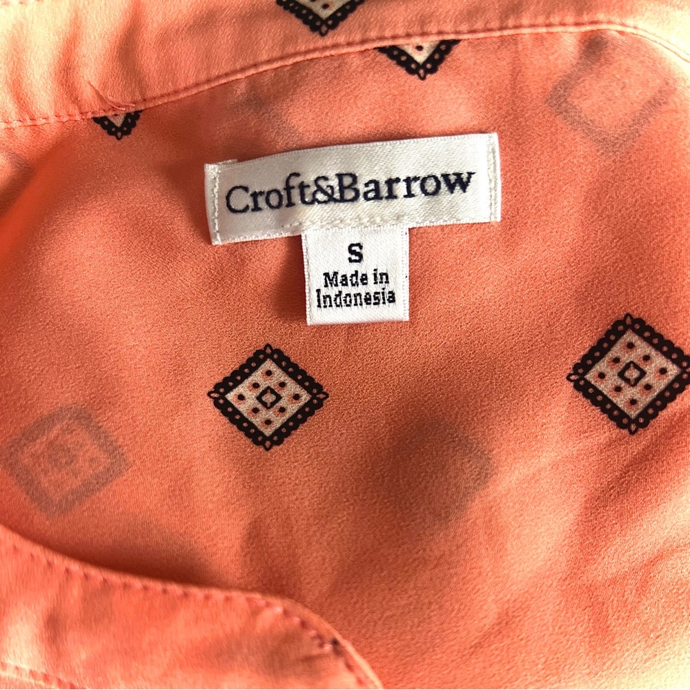Croft & Barrow Coral Tunic Blouse with Boho Pattern - Picture 5 of 5